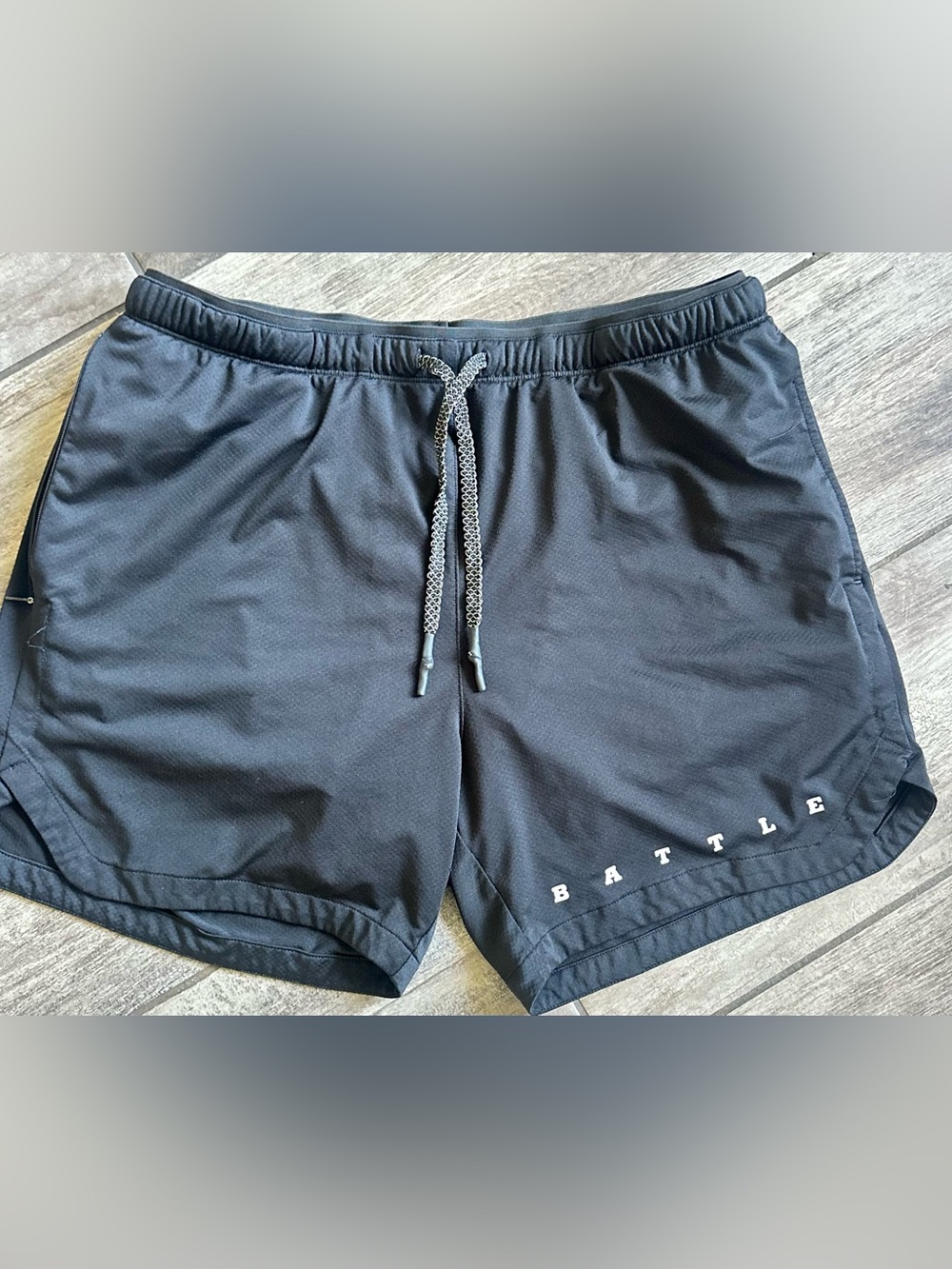 Men's Black Athletic Drawstring Shorts -